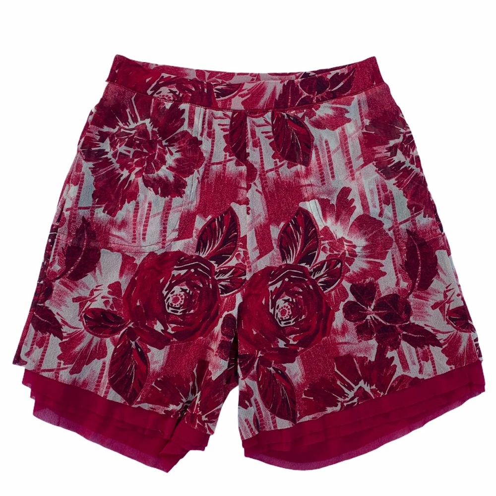 Jean Paul Gaultier red high waisted mesh shorts XS